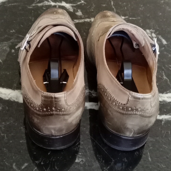 Saks fifth avenue,made in Italy double monk strap leather and special suede - Picture 5 of 8